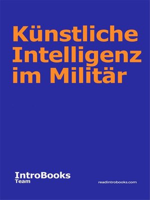 cover image of Künstliche Intelligenz im Militär